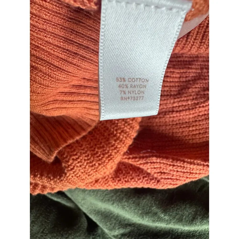 LC Lauren Conrad XL Rust Cable Knit Oversized Sweater Cotton Blend